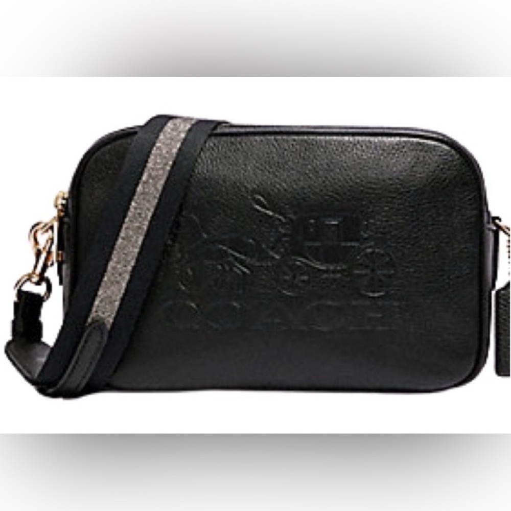 Coach Solid Black Pebbled Leather Horse and Carriage Crossbody Camera Bag Auth - Picture 3 of 11